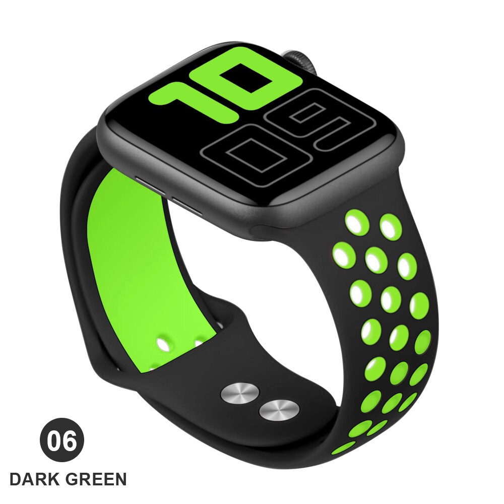 Band for Apple Watch 5 4 3 2 1 42MM 38MM soft Breathable strap Silicone Sports bands for Nike+ Iwatch series 5 4 3 40mm 44mm