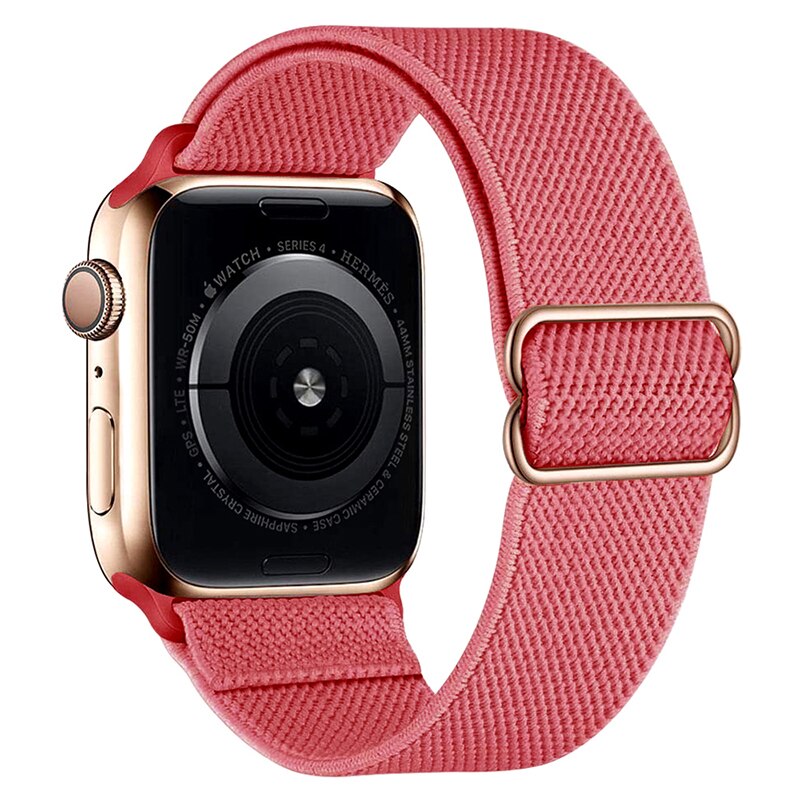 Adjustable Elastic Nylon solo Loop Strap for Apple watch band 44mm 40mm 38mm 42mm Scrunchie bracelet iWatch series 3 4 5 6 se