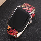 Band for apple watch 5 4/3/2/1 38MM 40MM Floral Paragraph Leather Replacement Strap for Apple iWatch Series 5 4/3/2/1 42 44MM