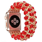 Handmade Pomegranate Shape Agate Beads Elastic Band for Apple Watch 5 40MM 44MM Watch Bracelet For iwatch Series 4/3/2 38mm 42mm