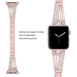 women diamond strap for apple watch series 5 4 3 2 band for iWatch 38mm 42mm 40mm 44mm stainless stee strap link bracelet