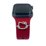Decorative Ring for Apple Watch Band Charms for Samsung Galaxy Smart Watch Sport Silicone Strap Accessories with Bling Diamond