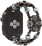 Luxury metal strap compatible Apple watch 44mm 42mm 40mm 38mm Elastic wristband for iwatch 6 5 4 3 2 1SE Hand-beaded metal strap