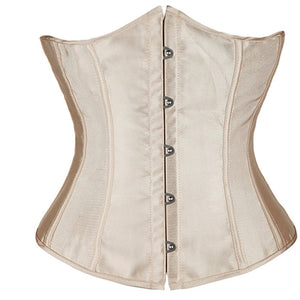 Sexy Solid Corset Waist Shapers Everyday Waist Cinchers Slimming Shapewear Lace Up Satin Underbust Corsets S-6XL