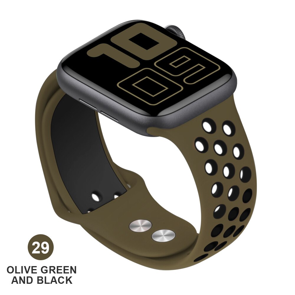 Band for Apple Watch 5 4 3 2 1 42MM 38MM soft Breathable strap Silicone Sports bands for Nike+ Iwatch series 5 4 3 40mm 44mm