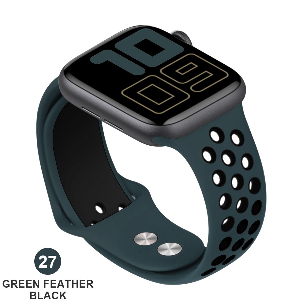 Band for Apple Watch 5 4 3 2 1 42MM 38MM soft Breathable strap Silicone Sports bands for Nike+ Iwatch series 5 4 3 40mm 44mm