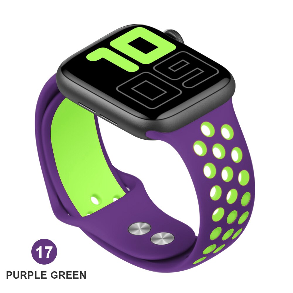 Band for Apple Watch 5 4 3 2 1 42MM 38MM soft Breathable strap Silicone Sports bands for Nike+ Iwatch series 5 4 3 40mm 44mm