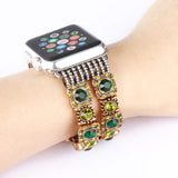 Elastic Beaded Watch Band for Apple iWatch Straps Series 5/4/3/2/1 Handmade Bracelet 38mm 42mm 40mm 44mm Band Woman Crystal Pink