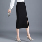 Women Office Spring Autumn Sexy Korean Black Pencil Skirts Ladies High Waist Elegant Long Skirt Party Club Skirt
