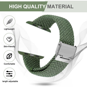 Adjustable elastic nylon Apple Watch Bands 44mm 40mm 38mm 42mm, iWatch Bands for Women Men, Adjustable Braided Solo Loop