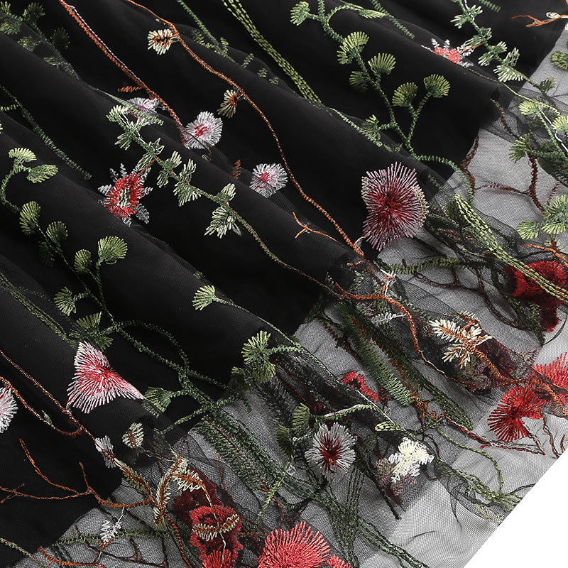 New 1950s Floral Patchwork Lace Dress