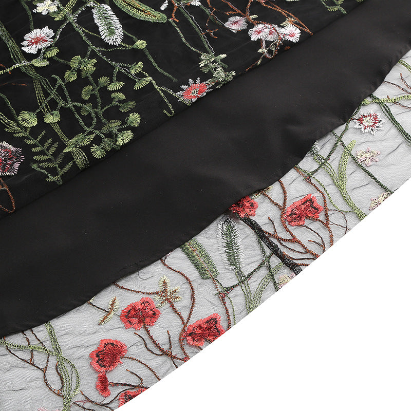 New 1950s Floral Patchwork Lace Dress
