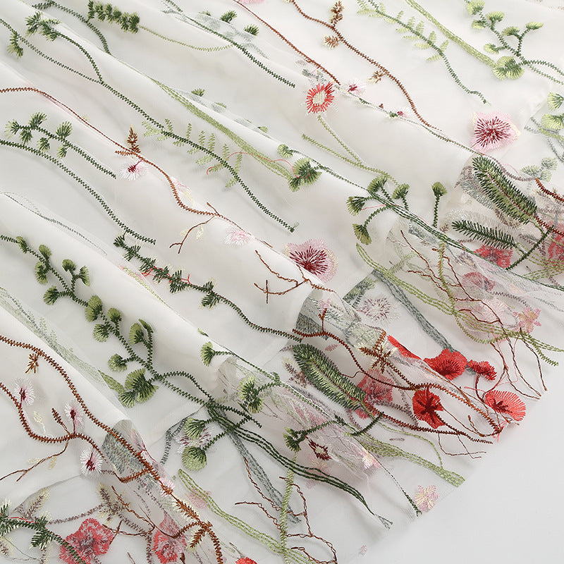 New 1950s Floral Patchwork Lace Dress
