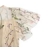 New 1950s Floral Patchwork Lace Dress