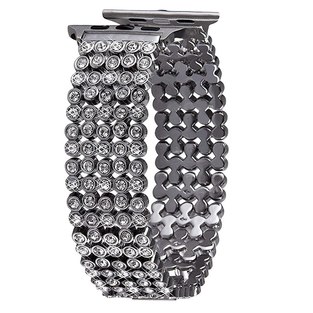 Diamond Strap for Apple Watch Band 7 6 41mm 45mm 38/42mm 40/44mm Jewelry Bracelet for iWatch Series 7 SE 5 3 Metal Bands
