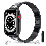 Diamond Strap for Apple Watch Band 7 6 41mm 45mm 38/42mm 40/44mm Women's Jewelry Metal Bracelet for iWatch Series 7 SE 5 3 Bands