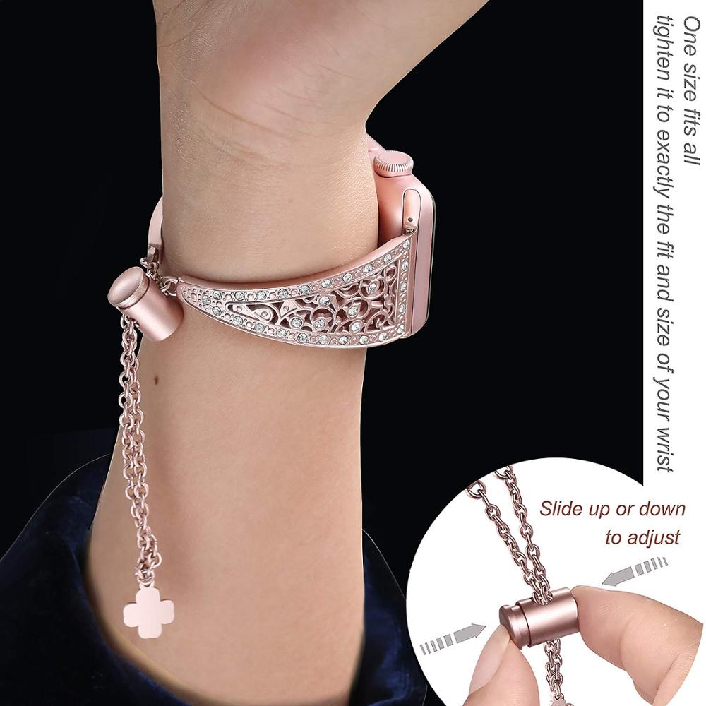 Women Diamond Band For Apple Watch Serie 7 6 SE 5/4/3 Armband Strap For iWatch 38/42mm 40/44mm 45mm 41mm