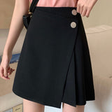 High Waist Casual Women Short Skirts Summer Black All-match Irregular A-line Mini Skirt