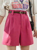 High Waist Casual Women Comfortable Cotton Solid Color All-matched Loose Short Pants