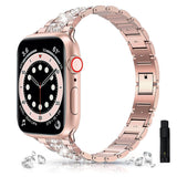Diamond Strap for Apple Watch Band 7 6 41mm 45mm 38/42mm 40/44mm Women's Jewelry Metal Bracelet for iWatch Series 7 SE 5 3 Bands