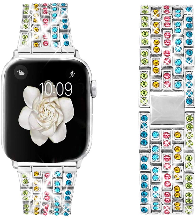Diamond Strap for Apple Watch Band 7 6 41mm 45mm 38/42mm 40/44mm Jewelry Metal Bracelet Belt for iWatch Series SE 5 3 Wristbands