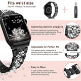 Diamond Strap for Apple Watch Band 7 6 41mm 45mm 38/42mm 40/44mm Women's Jewelry Metal Bracelet for iWatch Series 7 SE 5 3 Bands