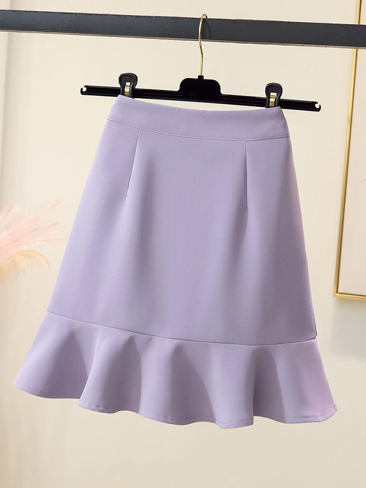 High Street Elegant Women Fishtail Skirt Summer Korean Style High Waist Wrap Hip Mini Short Skirt