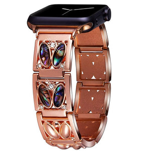 Diamond Strap for Apple Watch Band 7 6 41mm 45mm 38/42mm 40mm 44mm Jewelry Metal Bracelet for iWatch Series 7 SE 5 3 Wristbands