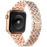 Diamond Strap for Apple Watch Band 7 6 41mm 45mm 38/42mm 40/44mm Jewelry Metal Bracelet Belt for iWatch Series SE 5 3 Wristbands