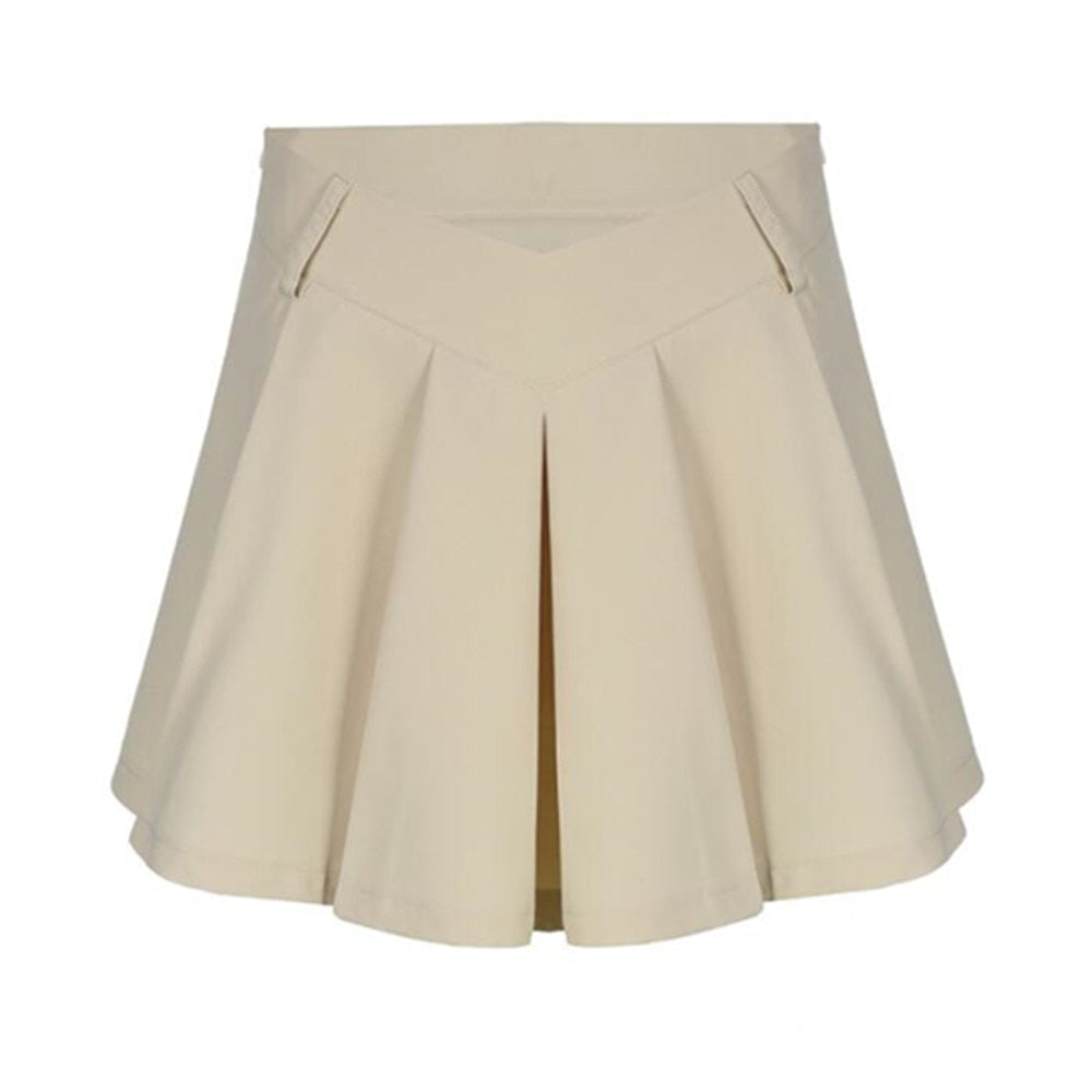 Y2K Pleated Mini Skirt Vintage Women High Waist Skirts Sexy Student Girl  Clothes