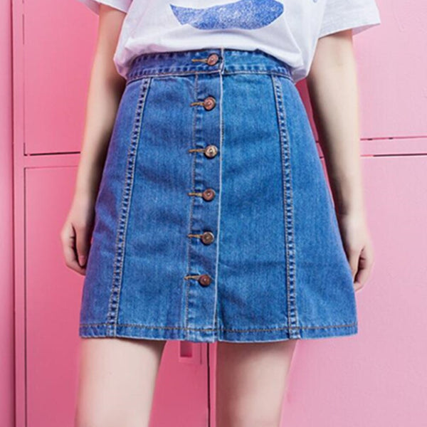 A line 2025 denim skirt korean