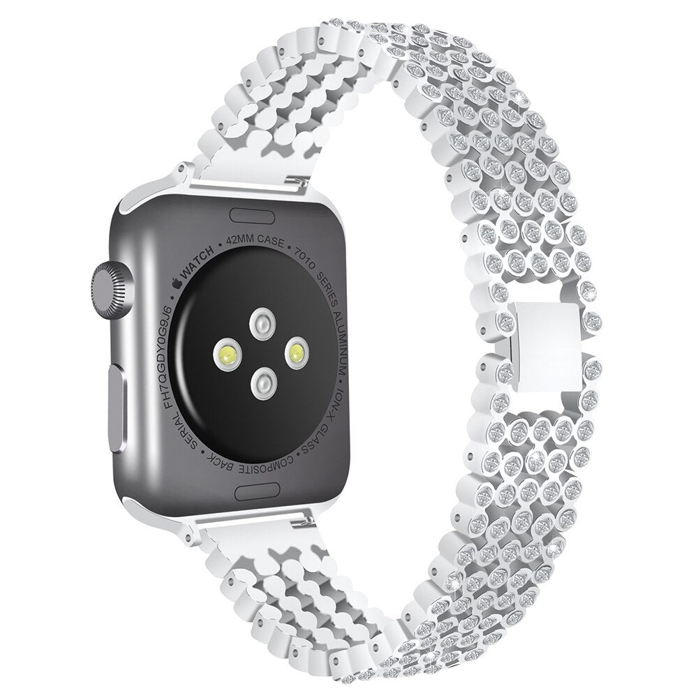 Diamond Strap for Apple Watch Band 7 6 41mm 45mm 38/42mm 40/44mm Jewelry Bracelet for iWatch Series 7 SE 5 3 Metal Bands