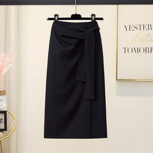 High Waist Split Women Summer Office Lady All-match Irregular Hip Wrap Skirts