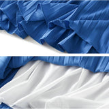 Summer Chiffon Long Maxi Skirt Women Pleated Beach Boho Solid Casual Elastic Waist Midi A-Line Skirt