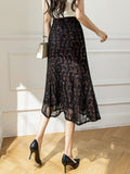 High Waist Lace Women Summer Korean Style Vintage All-match Office Lady Elegant Long Skirt