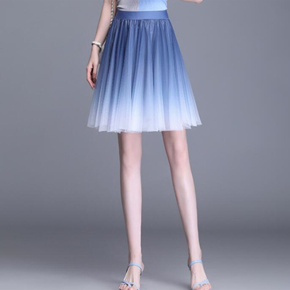 Retro Tulle Women Summer Korean Skirt Streetwear Ladies Mesh Casual Ball Gown Saia Short Skirts