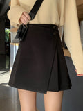 High Waist Casual Women Short Skirts Summer Black All-match Irregular A-line Mini Skirt