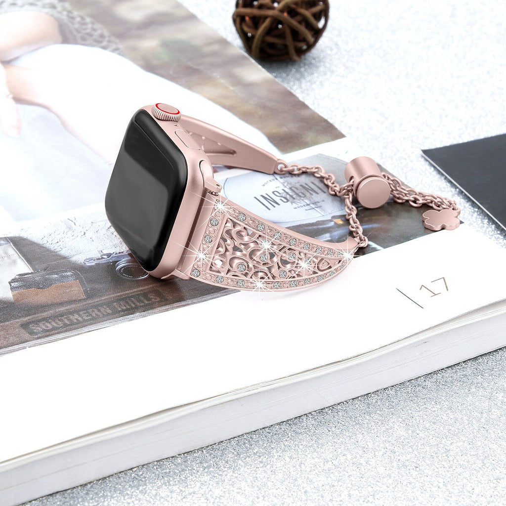 Women Diamond Band For Apple Watch Serie 7 6 SE 5/4/3 Armband Strap For iWatch 38/42mm 40/44mm 45mm 41mm