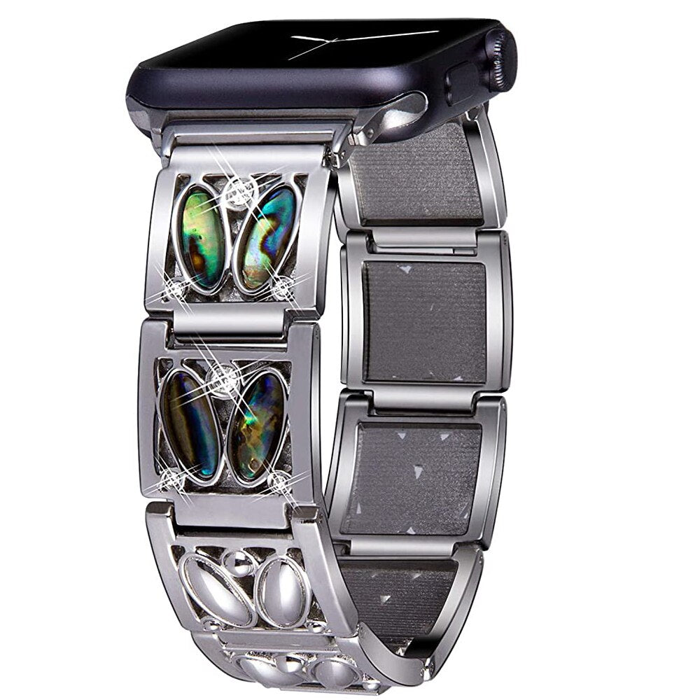 Diamond Strap for Apple Watch Band 7 6 41mm 45mm 38/42mm 40mm 44mm Jewelry Metal Bracelet for iWatch Series 7 SE 5 3 Wristbands
