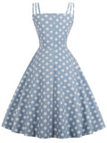 1950s Spaghetti Strap Polka Dot Dress
