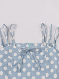 1950s Spaghetti Strap Polka Dot Dress