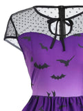 1950s Halloween Print Mesh Dress