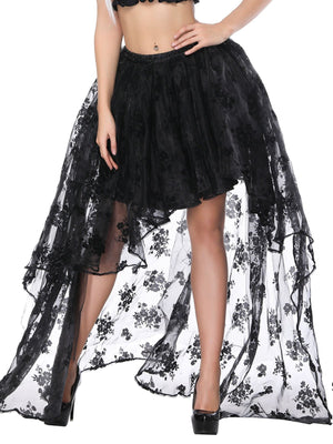 Black Halloween Steampunk Hilo Skirt