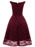 1950s Lace Floral Swing Dress