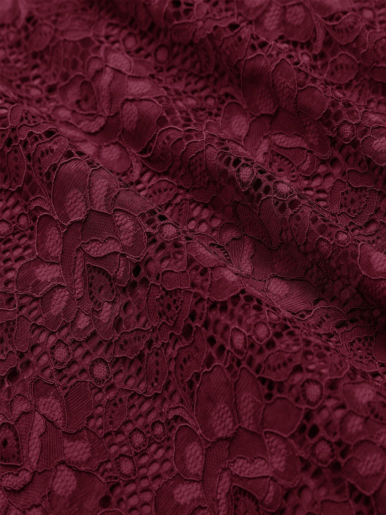 1950s Lace Floral Swing Dress