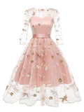 2PCS Top Seller Pink 1950s Dress & White Petticoat