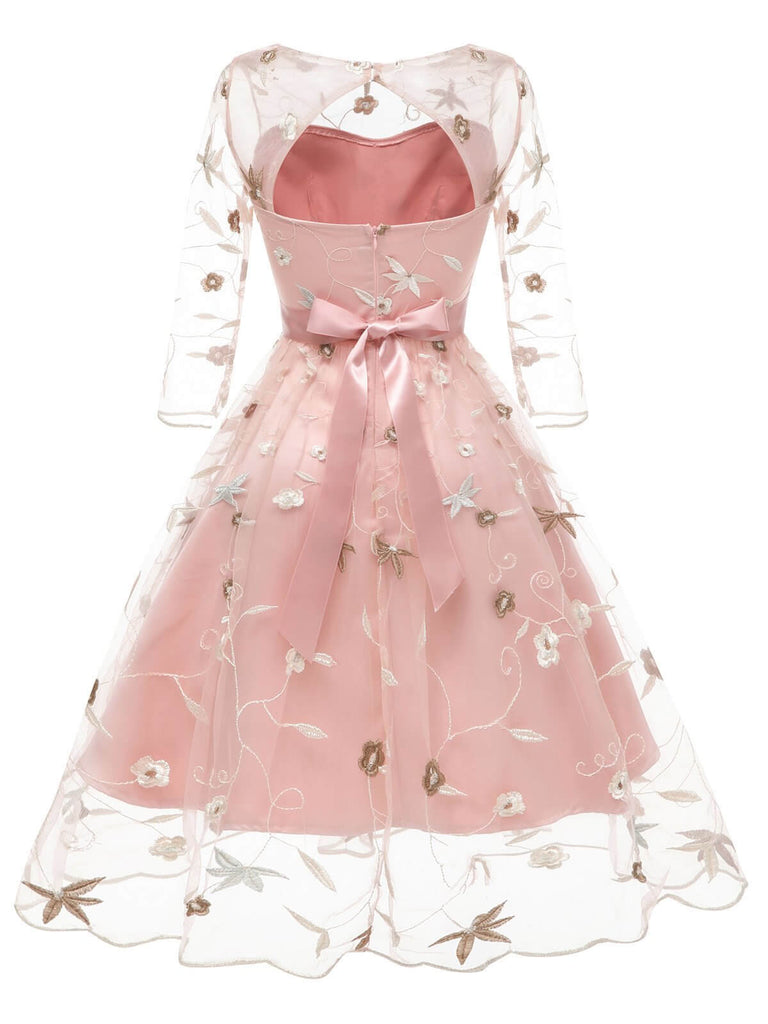 2PCS Top Seller Pink 1950s Dress & White Petticoat