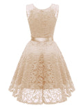 1950s Lace Floral Bow Dress