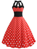 Special Red 1950s Polka Dot Bow Dress