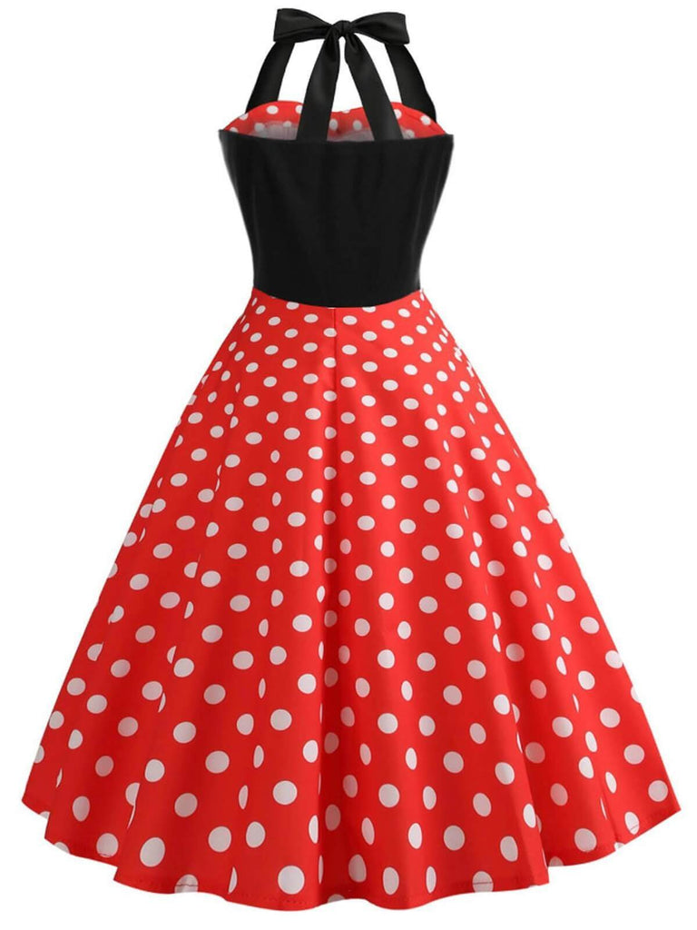 Special Red 1950s Polka Dot Bow Dress